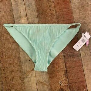 Roxy mint blue ribbed knit cheeky bikini bottom -M